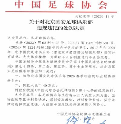 足协第三批处罚名单：17人终身禁足 前国安总经理李明禁足5年