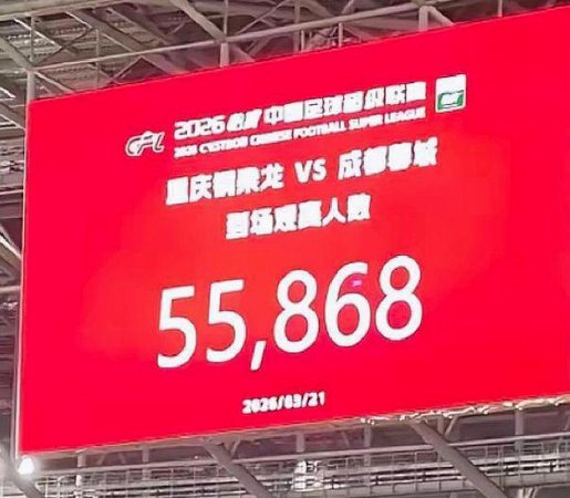 成都主场观赛人数领跑中超，首轮8场全超2万